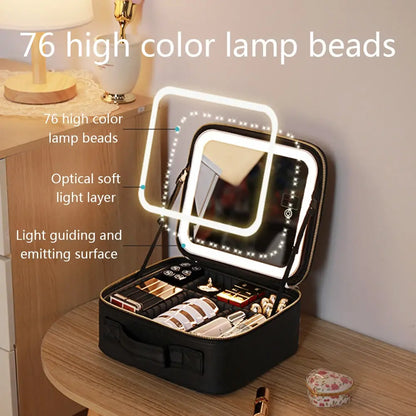 Smart LED Cosmetic Case with Mirror by Anti Spier