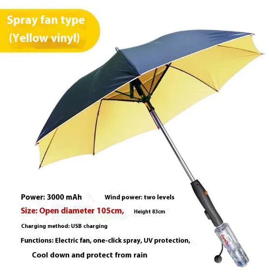 Cooling Spray Sun Umbrella With Fan And Sprinkler by Anti Spier