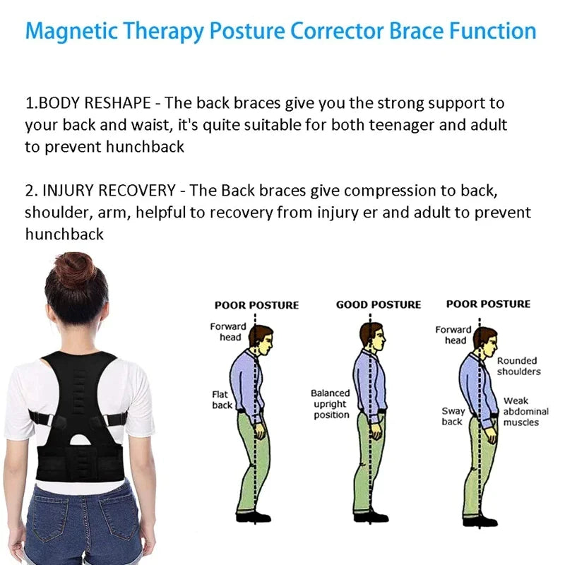 Posture Corrector Support Magnetic Back Shoulder Brace Belt Band For Men Women by Anti Spier