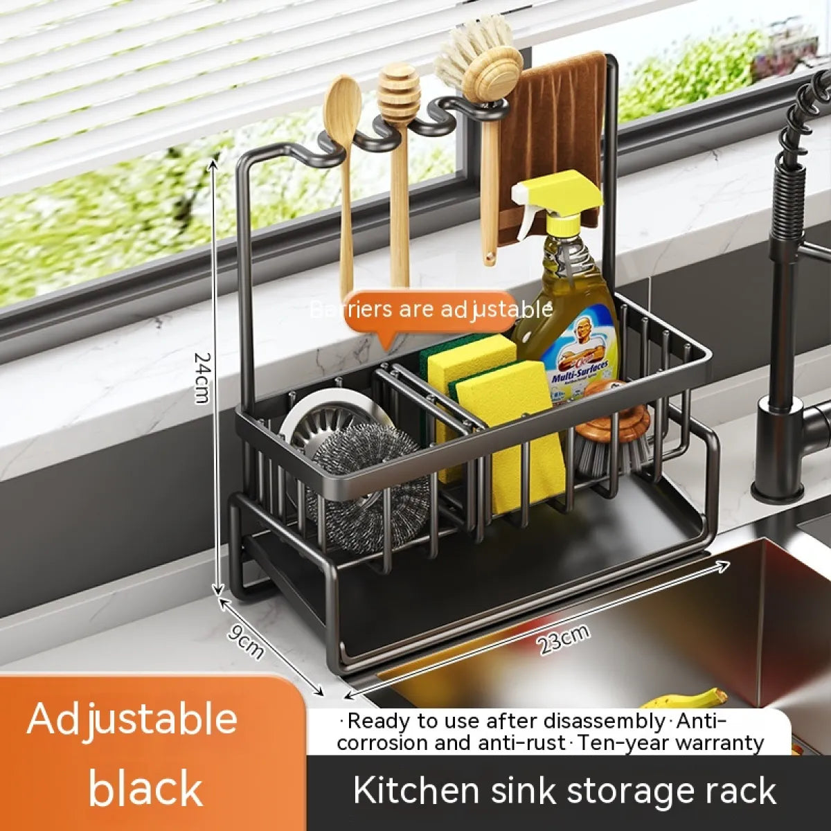Multi-Functional Kitchen Sink Storage & Drainage Rack by Anti Spier