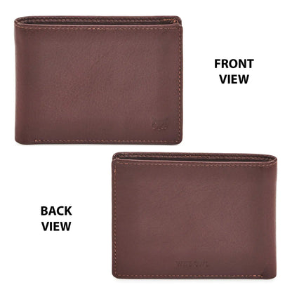Real Leather Mens Bifold Wallet RFID Blocking Slim Minimalist Front Pocket - Thin & Stylish with ID Window in Gift Box (Nappa, Cognac) Cognac Nappa by Anti Spier