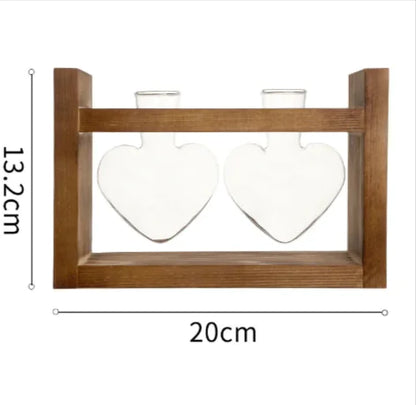 Heart-Shaped Glass Vase with Wooden Stand – stylish and elegant! by Anti Spier
