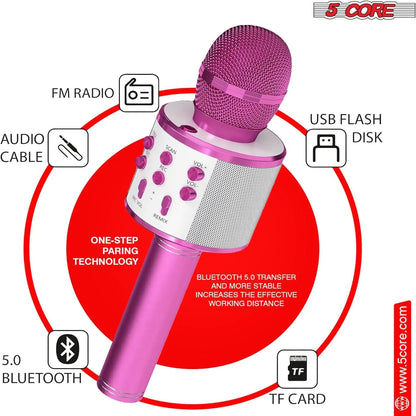 5Core Wireless Karaoke Microphone Bluetooth Mic Portable Handheld Microfonos Inalambricos by Anti Spier