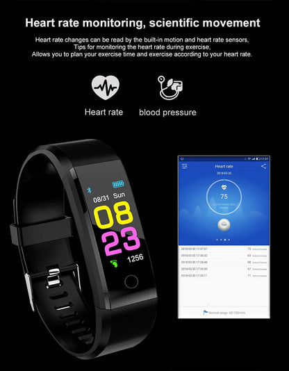 Fitness Smart Watch Activity Tracker Heart Rate For Women Men Oxygen BP Monitor by Anti Spier