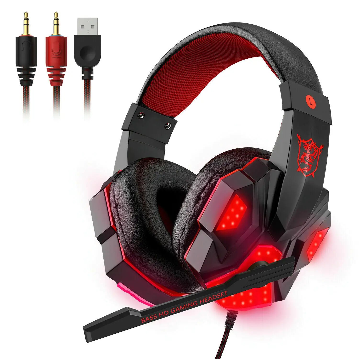 3.5mm Gaming Headset Mic LED Headphones Stereo Bass Surround For PC PS4 Xbox One by Anti Spier