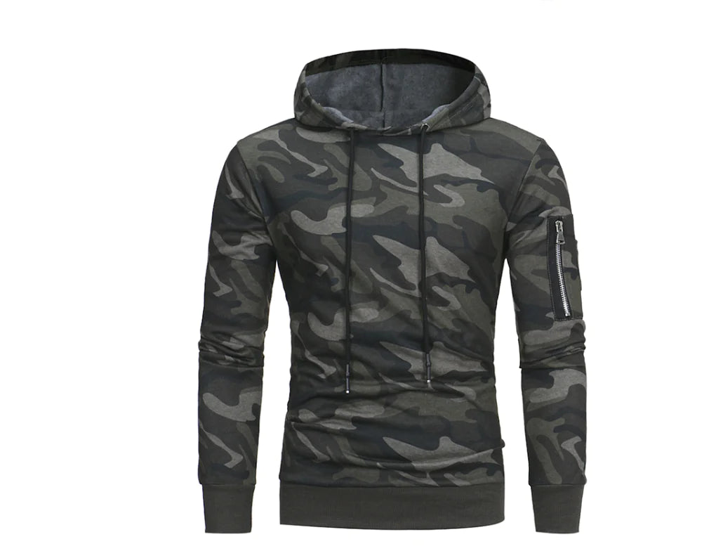 Camo Hoodie Sweatshirt with Hood by Anti Spier