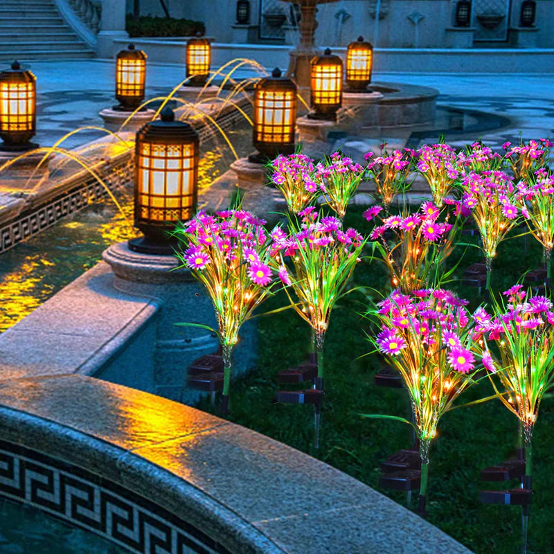 Solar Garden Lights LED Flower Stake Lamp Outdoor Yard Waterproof Patio Decor by Anti Spier