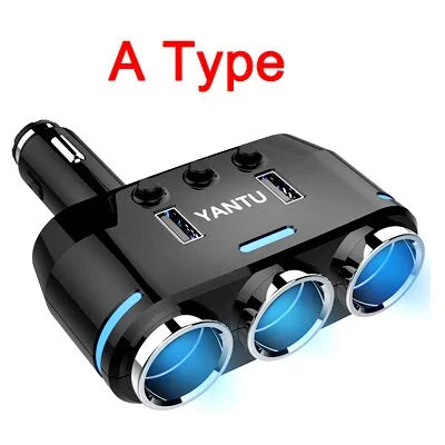 12V-24V Car splitter Cigarette Lighter Socket Plug Dual USB Charger Adapter by Anti Spier