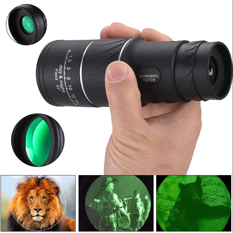 40X60 Monocular Binoculars With Night Vision BAK4 Prism High Power Waterproof by Anti Spier
