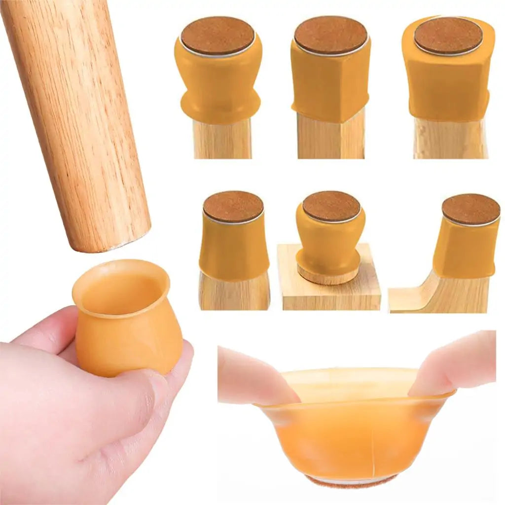 16pcs Silicone Furniture Leg Protectors: Floor Protection & Anti-slip Pads by Anti Spier