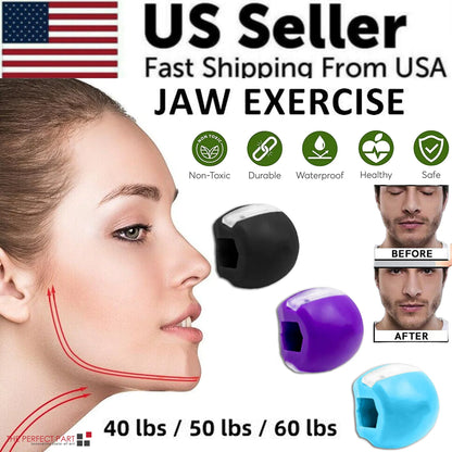 3PCS Jawline Exerciser Mouth Exercise Fitness Ball Neck Face Jaw Trainer Toning by Anti Spier