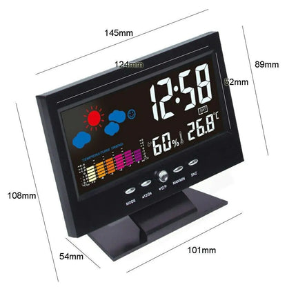 LED Digital Alarm Clock Snooze Calendar Thermometer Hygrometer Weather Display by Anti Spier