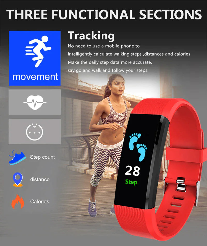 Fitness Smart Watch Activity Tracker Heart Rate For Women Men Oxygen BP Monitor by Anti Spier