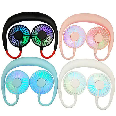 Beat The Heat Double Cool Cordless Breezy Mini Collar Fan by Anti Spier